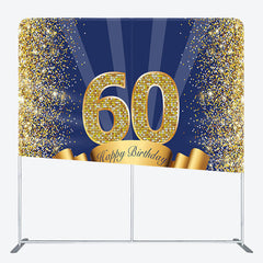 Aperturee - Aperturee Royal Blue Glitter Fabric Backdrop Cover for Birthday Party