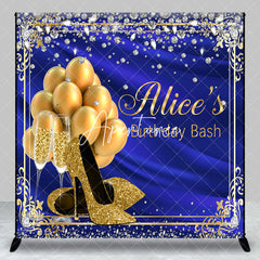 Aperturee - Aperturee Royal Blue Highheel Custom Name Birthday Backdrop