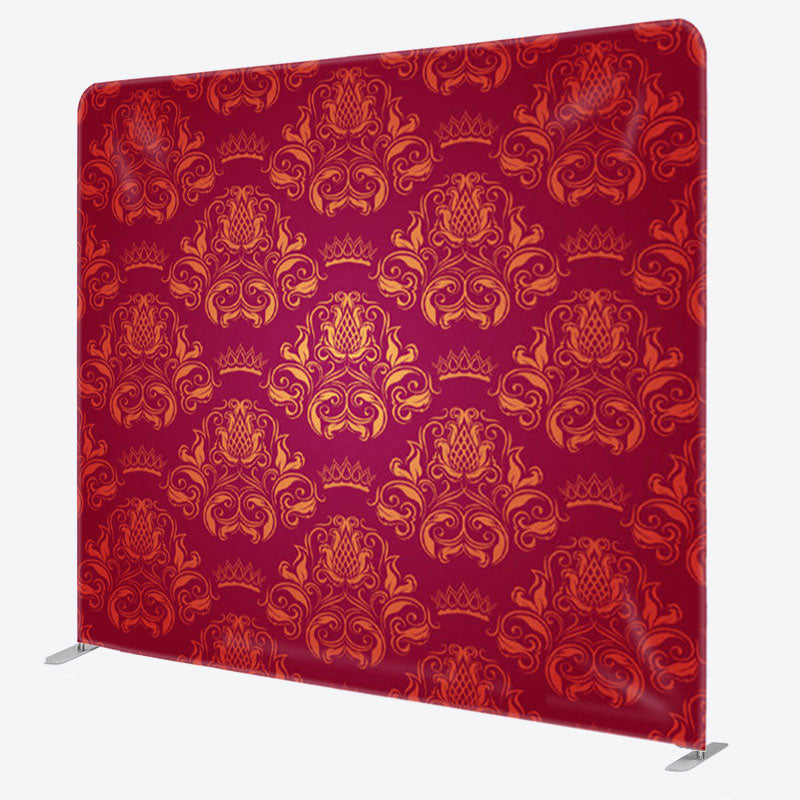 Aperturee - Aperturee Royal Crowns Pattern Dark Red Frabric Backdrop Cover