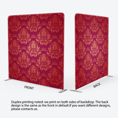 Aperturee - Aperturee Royal Crowns Pattern Dark Red Frabric Backdrop Cover