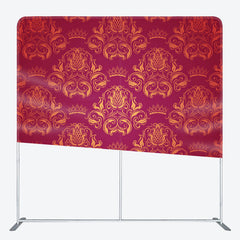 Aperturee - Aperturee Royal Crowns Pattern Dark Red Frabric Backdrop Cover