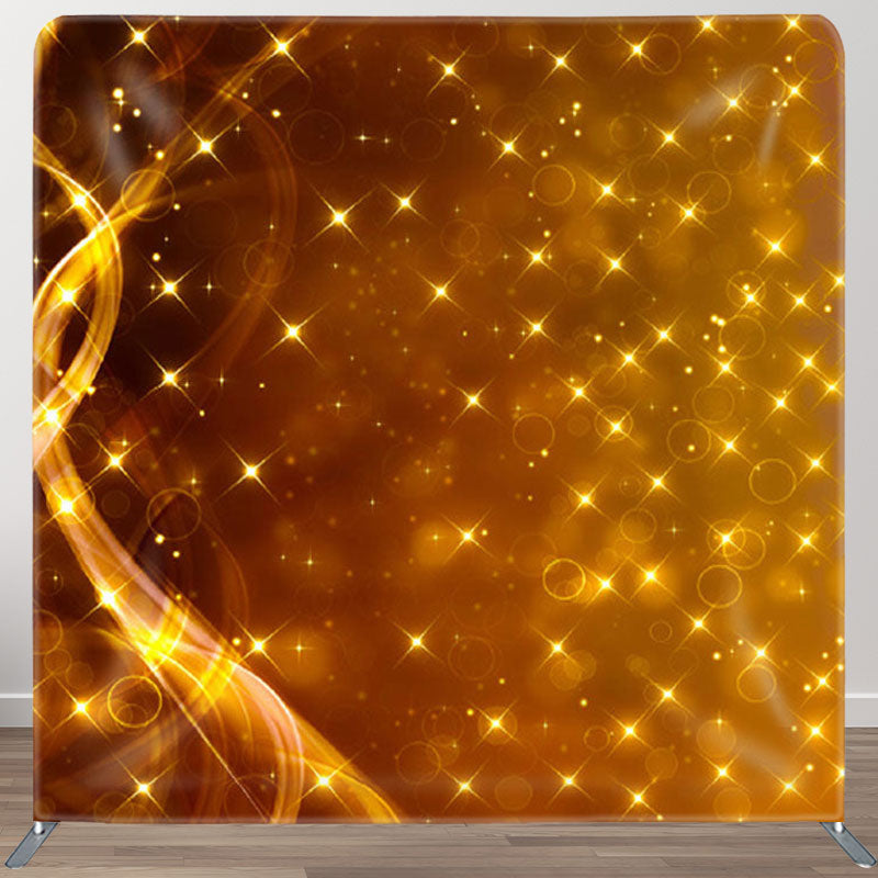 Aperturee - Aperturee Royal Golden Glitter Stars Backdrop For Party Decor