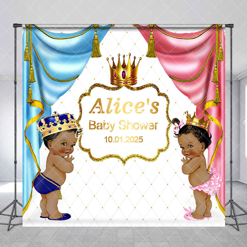 Aperturee - Aperturee Royal Prince Princess Custom Baby Shower Backdrop