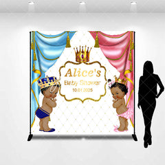 Aperturee - Aperturee Royal Prince Princess Custom Baby Shower Backdrop