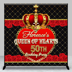 Aperturee - Aperturee Royal Red Crown Rose Custom 50th Birthday Backdrop