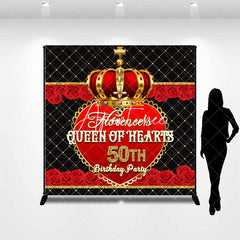 Aperturee - Aperturee Royal Red Crown Rose Custom 50th Birthday Backdrop