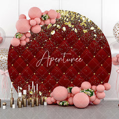 Aperturee - Aperturee Royal Red Gold Diamonds Round Graduation Backdrop