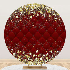 Aperturee - Aperturee Royal Red Gold Diamonds Round Graduation Backdrop