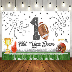 Aperturee - Aperturee Rugby Field Sports 1st Year Down Birthday Backdrop