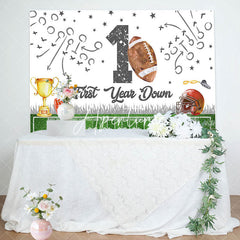 Aperturee - Aperturee Rugby Field Sports 1st Year Down Birthday Backdrop