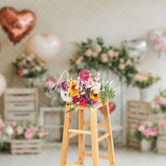 Aperturee - Aperturee Rural Romantic Love Balloons Plant Floral Backdrop