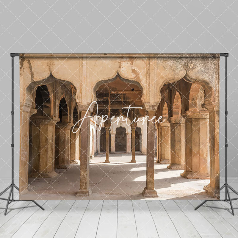 Aperturee - Aperturee Rustic Palace Arches Vintage Style Photography Backdrop