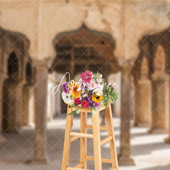 Aperturee - Aperturee Rustic Palace Arches Vintage Style Photography Backdrop