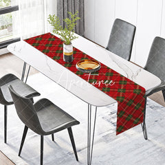 Aperturee - Aperturee Rustic Red Green Checkered Christmas Table Runner