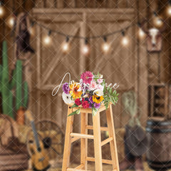 Aperturee - Aperturee Rustic Western Barn Cowboy Decor Wood Door Backdrop