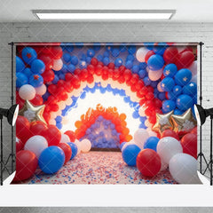 Aperturee - Aperturee Rwb Balloons Independence Day Cake Smash Backdrop