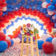 Aperturee - Aperturee Rwb Balloons Independence Day Cake Smash Backdrop