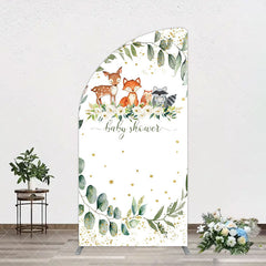 Aperturee - Aperturee Safari Animals Plant Leaf Baby Shower Arch Backdrop