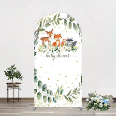 Aperturee - Aperturee Safari Animals Plant Leaf Baby Shower Arch Backdrop