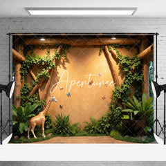 Aperturee - Aperturee Safari Jungle Butterfly Giraffe Cake Smash Backdrop