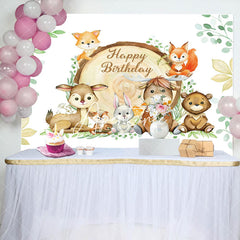 Aperturee - Aperturee Safari Wild Animals Green Birthday Party Backdrop