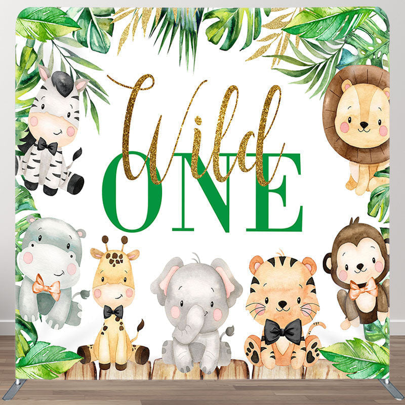 Aperturee - Aperturee Safari Wild One Fabric Backdrop Cover for Birthday