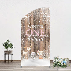 Aperturee - Aperturee Safari Wooden Snowy Winter Onederland Arch Backdrop