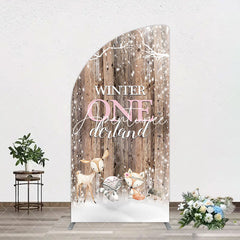 Aperturee - Aperturee Safari Wooden Snowy Winter Onederland Arch Backdrop