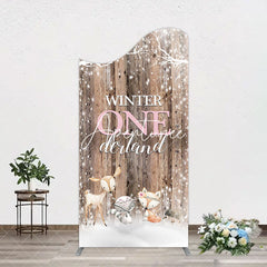 Aperturee - Aperturee Safari Wooden Snowy Winter Onederland Arch Backdrop