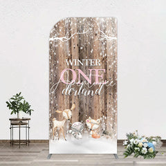 Aperturee - Aperturee Safari Wooden Snowy Winter Onederland Arch Backdrop