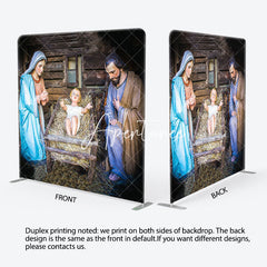 Aperturee - Aperturee Saint Virgin Mary Joseph Xmas Pillow Case Backdrop