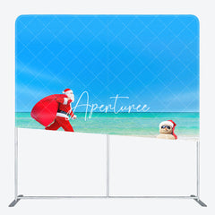 Aperturee - Aperturee Santa Beach Christmas Double-Sided Square Backdrop