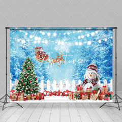 Aperturee - Aperturee Santa Claus Snow Forest Christmas Photo Backdrop