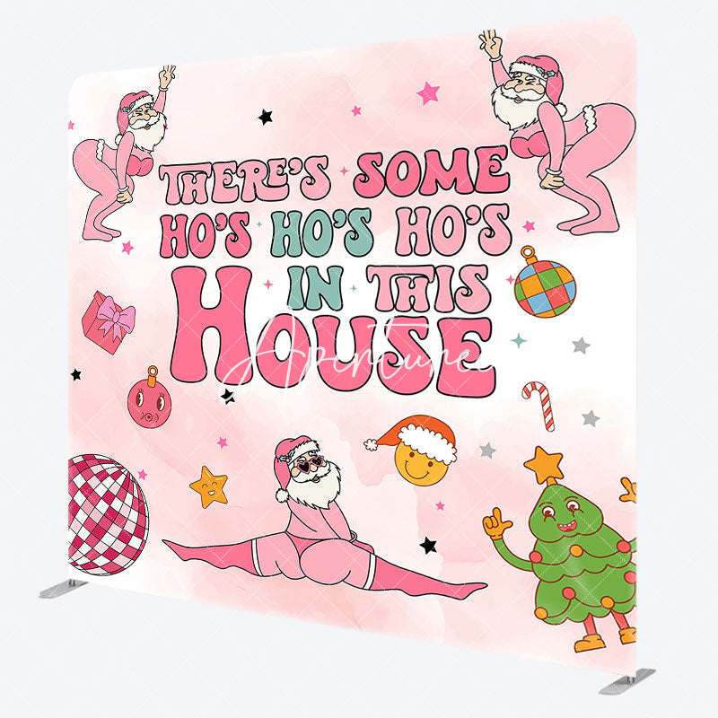 Aperturee - Aperturee Santa Disco Ball Pink Xmas Pillow Cover Backdrop