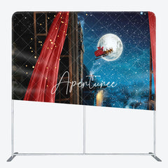 Aperturee - Aperturee Santa Moon Night Pillow Case Christmas Backdrop