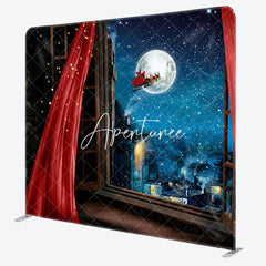 Aperturee - Aperturee Santa Moon Night Pillow Case Christmas Backdrop