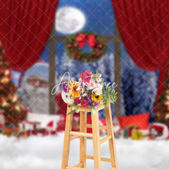 Aperturee - Aperturee Santa Outside Window Snow Festive Christmas Backdrop