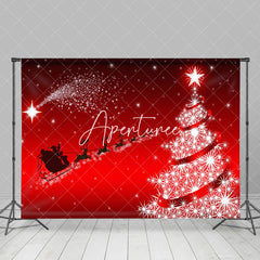 Aperturee - Aperturee Santa Reindeer Snowy Christmas Night Party Backdrop