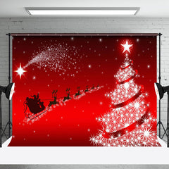 Aperturee - Aperturee Santa Reindeer Snowy Christmas Night Party Backdrop