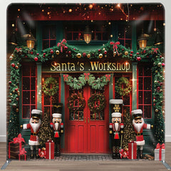 Aperturee - Aperturee Santas Workshop Soldier Christmas Pillow Case Backdrop