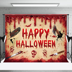 Aperturee - Aperturee Saw Bloody Night Skeleton Happy Halloween Backdrop