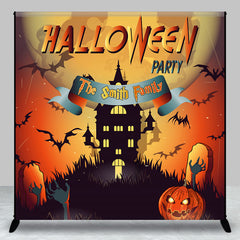 Aperturee - Aperturee Scary Castle Cemetery Custom Name Halloween Backdrop