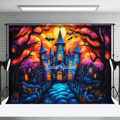 Aperturee - Aperturee Scary Ghost Castle Bats Trunk Halloween Backdrop