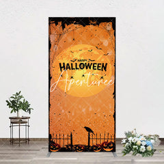 Aperturee - Aperturee Scary Orange Halloween Moon Night Arch Backdrop