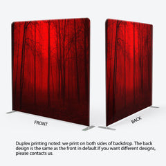 Aperturee - Aperturee Scary Red Fog Forest Fabric Backdrop For Party Decor