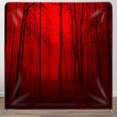 Aperturee - Aperturee Scary Red Fog Forest Fabric Backdrop For Party Decor