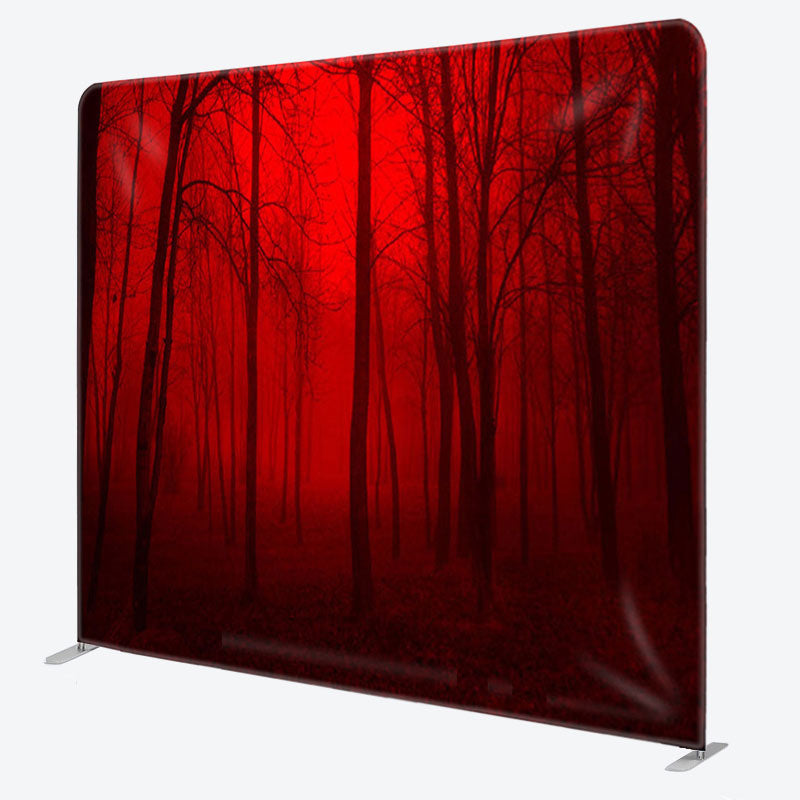 Aperturee - Aperturee Scary Red Fog Forest Fabric Backdrop For Party Decor