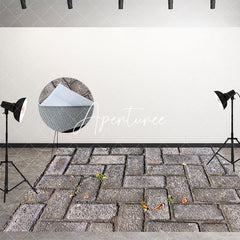 Aperturee - Aperturee Scattered Grass Paving Stones Fabric Floor Backdrop