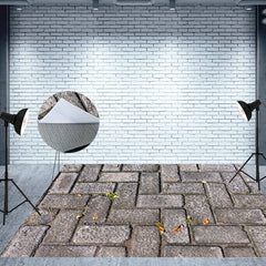 Aperturee - Aperturee Scattered Grass Paving Stones Fabric Floor Backdrop