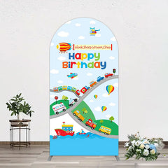 Aperturee - Aperturee Sea Land Air Transportation Birthday Arch Backdrop